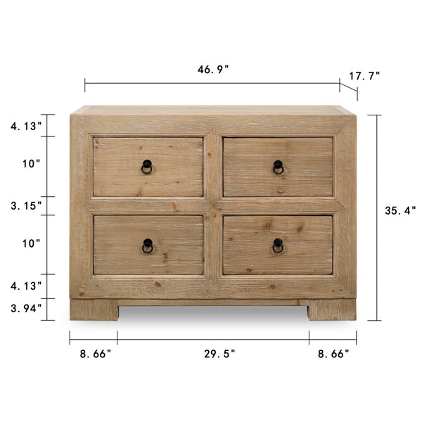 Lilys Capri Chest Of Drawers Weathered Natural Pine 46.85X18X35H 9185-S