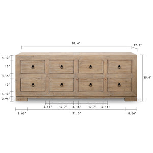 Lilys Capri Chest Of Drawers Weathered Natural Pine 88X18X35H 9185-L