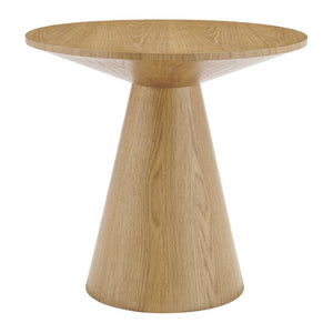 EuroStyle Wesley Round Oak Veneer Side Table for Scandinavian and Contemporary Living Spaces 91850OAK-KIT