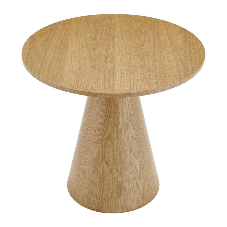 EuroStyle Wesley Round Oak Veneer Side Table for Scandinavian and Contemporary Living Spaces 91850OAK-KIT