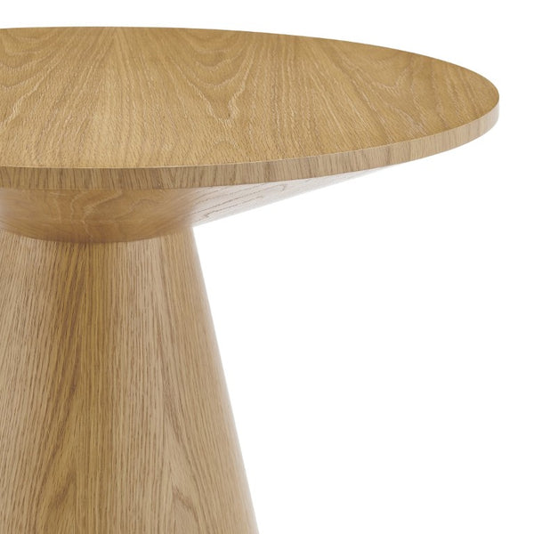 EuroStyle Wesley Round Oak Veneer Side Table for Scandinavian and Contemporary Living Spaces 91850OAK-KIT