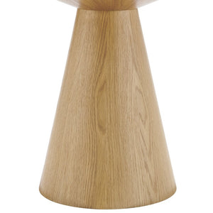 EuroStyle Wesley Round Oak Veneer Side Table for Scandinavian and Contemporary Living Spaces 91850OAK-KIT