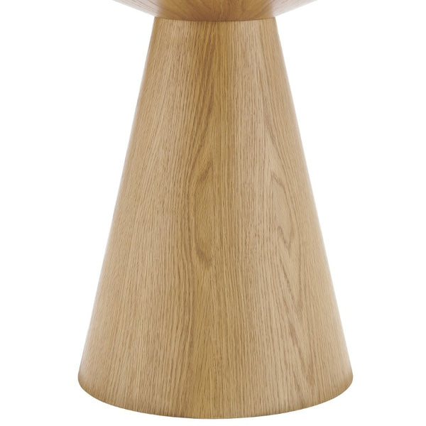 EuroStyle Wesley Round Oak Veneer Side Table for Scandinavian and Contemporary Living Spaces 91850OAK-KIT