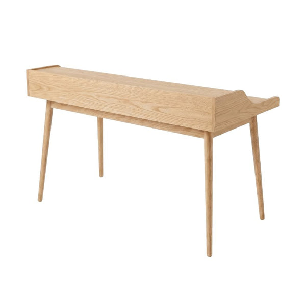 EuroStyle Flavio Writing Desk with Six Open Shelves in Warm Ash and Veneer for Home Offices Oak 91855-OAK