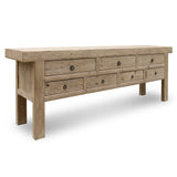 Lilys Capri 7  Drawers Sideboard Weathered Natural Pine 98X16.7X35H 9186-NA