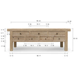 Lilys Capri 7  Drawers Sideboard Weathered Natural Pine 98X16.7X35H 9186-NA