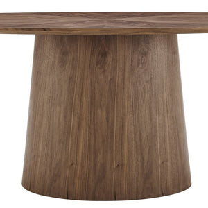 EuroStyle Deodat Oval Dining Table Seats Eight with Lacquer Finish and Beveled Edge Detail Walnut 30 H 91860WAL-KIT