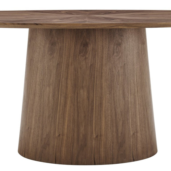 EuroStyle Deodat Oval Dining Table Seats Eight with Lacquer Finish and Beveled Edge Detail Walnut 30 H 91860WAL-KIT