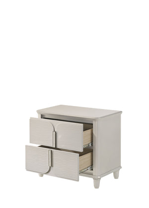 English Elm Laveda Modern Pearl White Nightstand with 2 Smooth-Glide Drawers, Durable Acrylic & Wood Construction B2726P269254