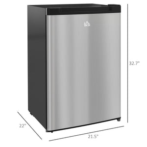 English Elm Homcom Compact Upright Freezer 3 Cu Ft with Adjustable Thermostat for Dorm Apartment Silver W2225P200390
