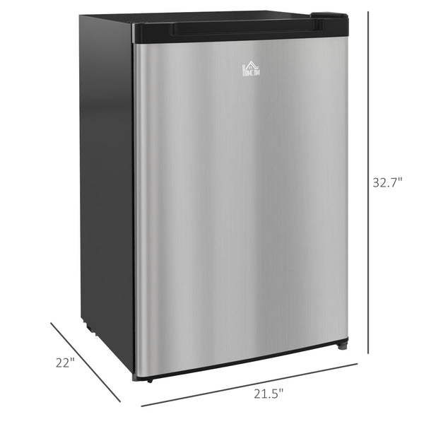 English Elm Homcom Compact Upright Freezer 3 Cu Ft with Adjustable Thermostat for Dorm Apartment Silver W2225P200390