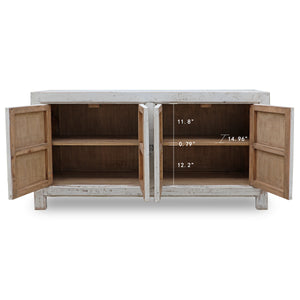 Lilys Tropea 4 Doors Sideboard Distressed White  70.9X17.7X35.4H 9187W-M