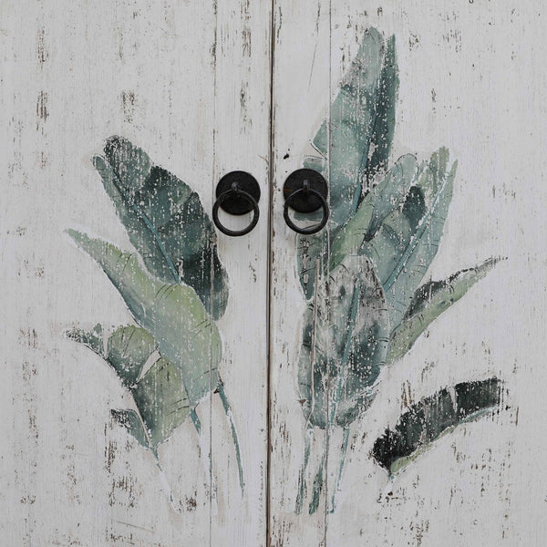 Lilys Tropea 6 Doors Sideboard Distressed White 86.6X17.7X35.4H 9187W-L