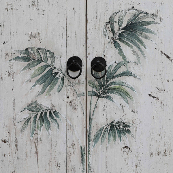 Lilys Tropea 6 Doors Sideboard Distressed White 86.6X17.7X35.4H 9187W-L