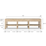 Lilys Capri Console Table With 6 Hiding Drawers 116X20X32.5H 9188L-NA
