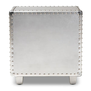 Baxton Studio Baxton Studio Industrial Silver Metal End Table with 2 Drawers – Vintage Charm & Modern Storage JY17B170-Silver-ET