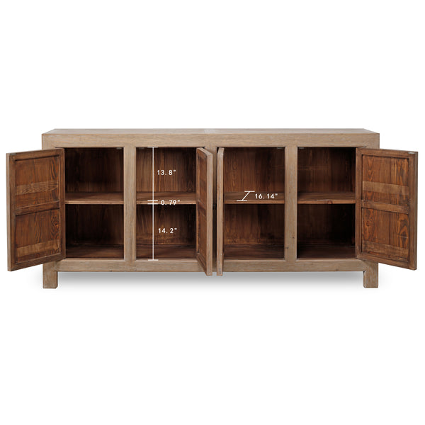 Lilys Capri Sideboard With 4 Doors Weathered Pinewood 86.6X18.9X39.8H 9189-NA