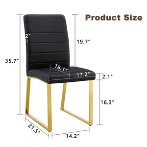 English Elm 6-pack Pu Leather Dining Chairs with Iron Frame and Thick Foam Cushion for Home or Office W2920S00102