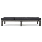 Christopher Knight Home® - Noble House - Puerta Outdoor Mixed Black Wicker Chaise Lounge With Dark Grey Water Resistant Cushion