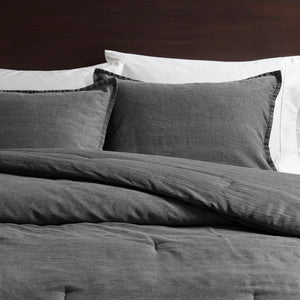 English Elm 3PCS King Comforter Set – Plush Washed Microfiber Comforter & Shams, Hypoallergenic 100% Poly Fill Luxury Grey 23 L x 21 W x 13 H B035P341110