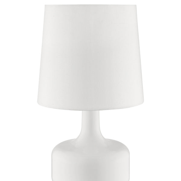 English Elm 17.25" Cheru Modern Mid-Century Touch Table Lamp – Powdered Metal Finish, 3-Way Touch-On, Sleek Decor White B072116252