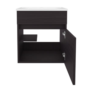 English Elm Bathroom Vanity Slim Sink Cabinet with Single Door, Engineered Wood, Space-Saving Modern Design Black 23.23 L x 23.23 W x 11.81 H B097P350314