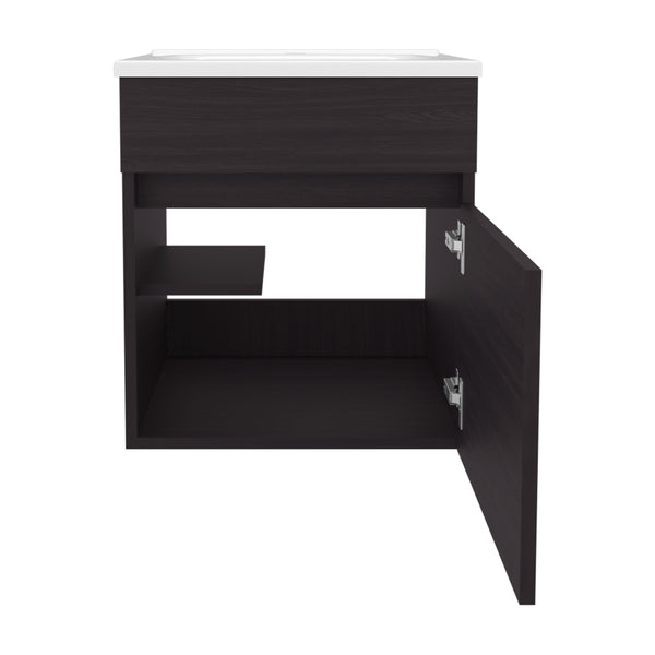 English Elm Bathroom Vanity Slim Sink Cabinet with Single Door, Engineered Wood, Space-Saving Modern Design Black 23.23 L x 23.23 W x 11.81 H B097P350314