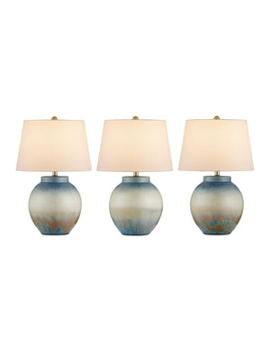 Currey & Company Dawning Table Lamp - Unique Ceramic Design With Sunrise-inspired Colors And Textured Crystals Green Ceramic 6000-1039-currey-company