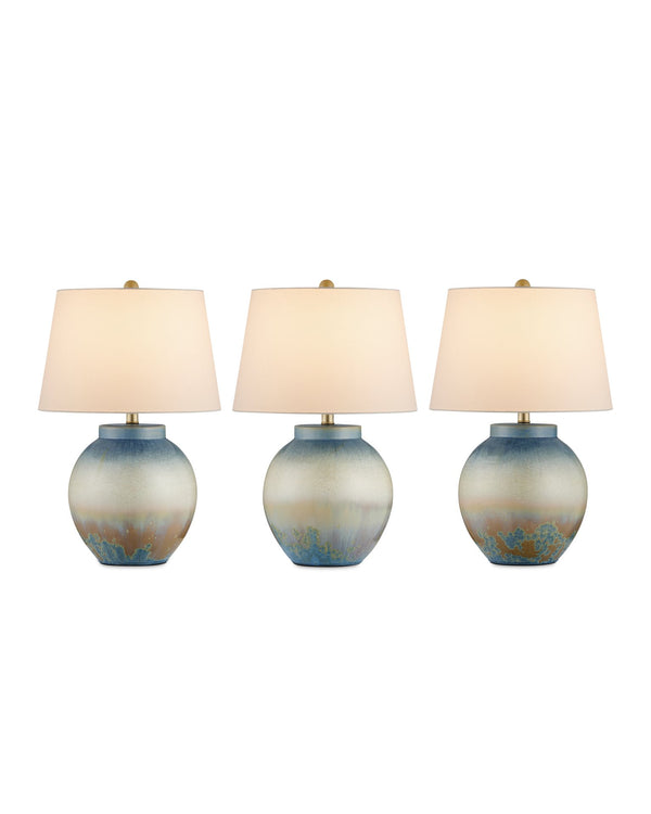 Currey & Company Dawning Table Lamp - Unique Ceramic Design With Sunrise-inspired Colors And Textured Crystals Green Ceramic 6000-1039-currey-company