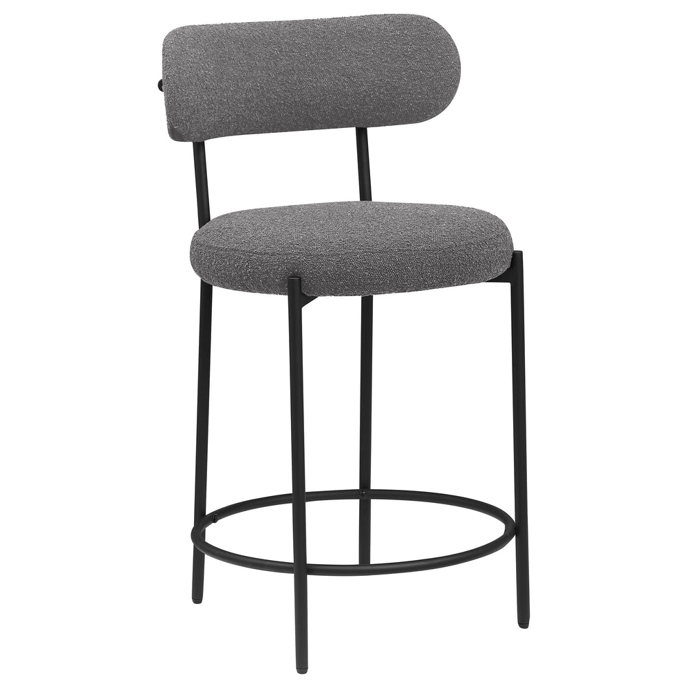 English Elm Concord Grey Boucle Counter Stools Set Of 2 - Stylish, Comfortable Chairs For Kitchen & Bar Use B062P299857