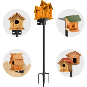 English Elm 80" Heavy Duty Adjustable Bird Feeder Pole Corrosion Resistant Backyard Garden Mount W2181P488032