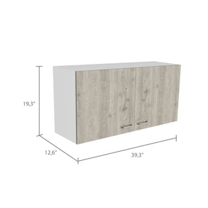 English Elm Oklahoma Wall Cabinet Two Doors – Space-Saving Particleboard Storage 39.3"W x 19.3"H Sleek Design Multicolor 42 L x 25 W x 4 H B128P148949