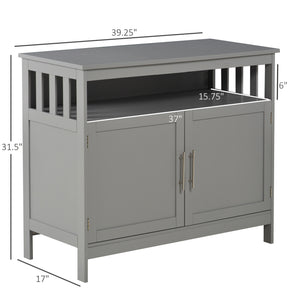 English Elm Homcom Modern Sideboard Buffet Cabinet: Stylish Grey Storage For Kitchen, Dining, Or Coffee Bar W2225P217395