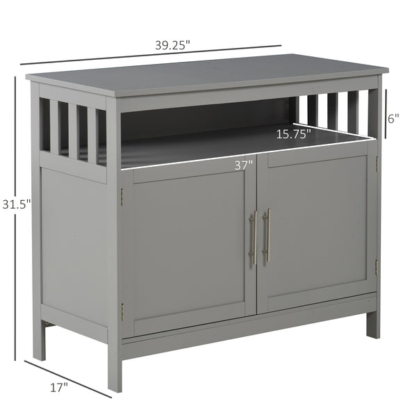 English Elm Homcom Modern Sideboard Buffet Cabinet: Stylish Grey Storage For Kitchen, Dining, Or Coffee Bar W2225P217395