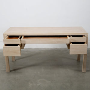 Lilys Lily Casa 5 Drawers Desk White Wash Ash 61.8X25.9X30.98H 9190-W