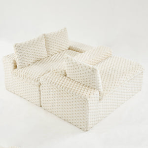 English Elm Luxury Turtle Velvet Multifunctional Sofa - Modular 4-Seater White/Green/Black/Pink, 400lb Capacity, Cozy Stylish Living Room Statement Piece W3371S00039