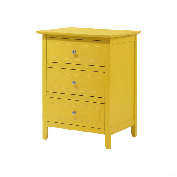 English Elm Modern Yellow Nightstand Durable Particle Board 25"H x19"W x15"D Bright Modern Accent, No Assembly Needed B078107967