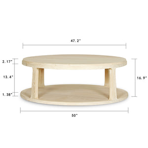 Lilys Lily Casa Round Coffee Table White Wash 50X50X17H 9039-5