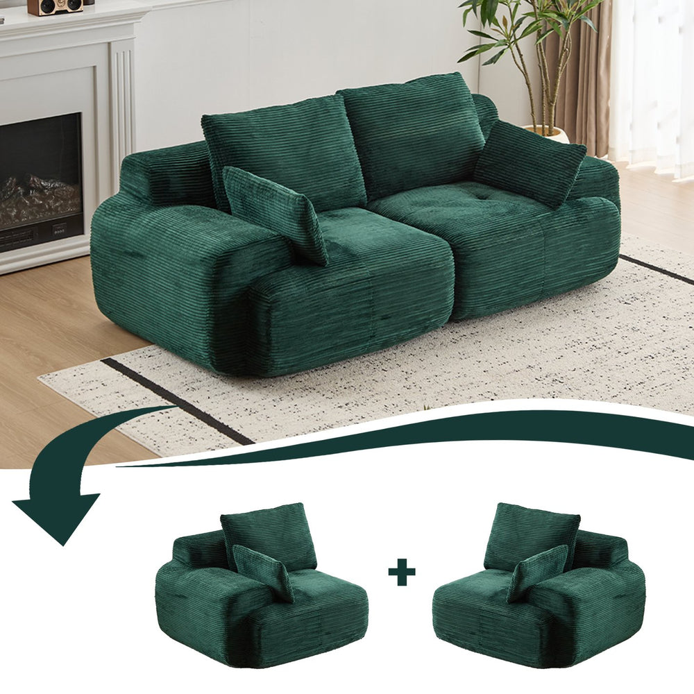 English Elm Modern 2-Seater Memory Foam Sofa - Pet-Friendly Corduroy Loveseat, Cloud Comfort, No Assembly! W3723P346959
