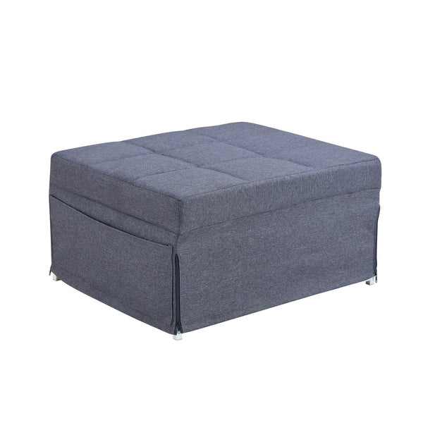 English Elm Folding Ottoman Bed with Adjustable Backrest, Metal Frame 550lb Capacity, Space-Saving Convertible Futon Sofa Chair W1935P256906