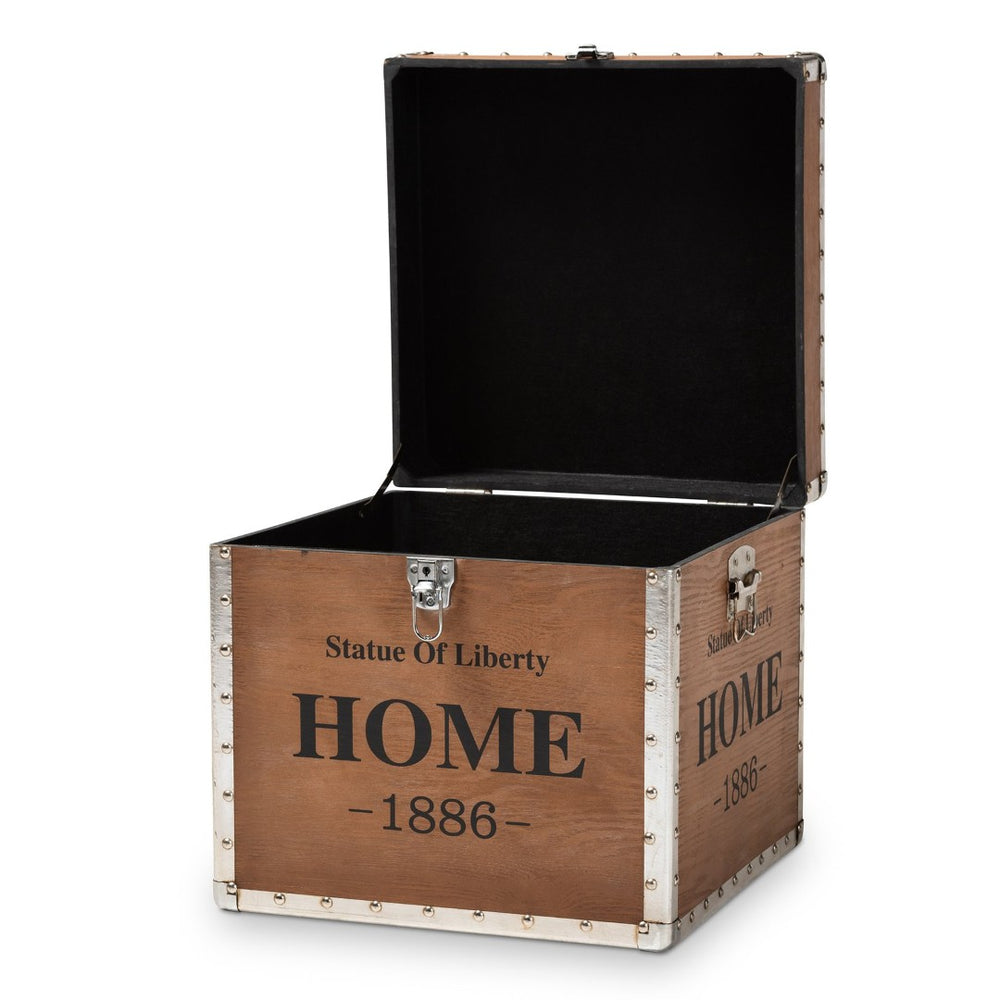 Baxton Studio Baxton Studio Violetta Vintage Industrial Beige Ottoman Trunk with Hidden Storage & Stylish Design DSG17A102-Beige-Ottoman