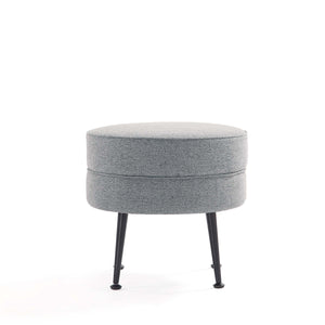English Elm Bailey Modern Gray Upholstered Accent Ottoman - Stylish Footrest & Extra Seating For Any Room B365P397868