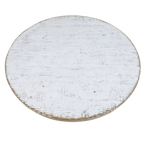 Lilys Catania 32" Round Table Distressed White 9195-W