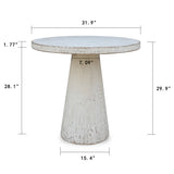 Lilys Catania 32" Round Table Distressed White 9195-W