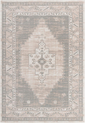 Unique Loom Whitney Geneva Machine Made Border Rug Mink, Light Brown/Ivory 9' 10" x 14' 1"