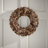 Christopher Knight Home® - Noble House - 18.5" Pine Cone and Glitter Unlit Artificial Christmas Wreath