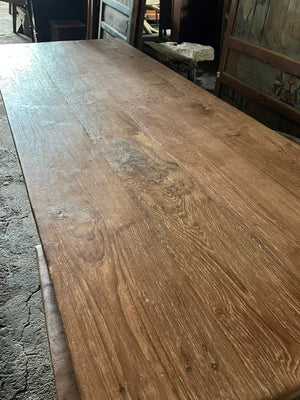 Lilys Approx. 112-118 Inches Long Dining Table Reclaimed Teak Wood Weathered Natural 9197NA-L