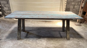 Lilys Approx. 118" Long Dining Table Reclaimed Teak Wood Vintage Blue 9197BL-L