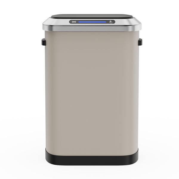English Elm 50L Smart automatic Trash Can with Silent Slow-Close Lid, Motion Sensor, Durable 0.45mm Steel Body LIGHT GREY W1550P247975