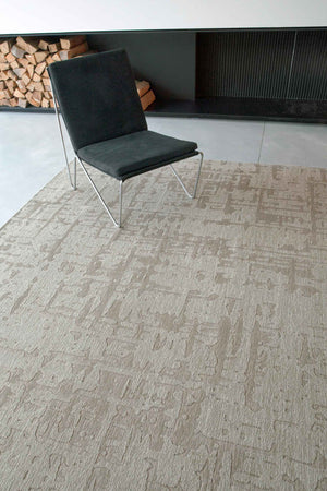 Louis de Pootere Structures Baobab 100% PET Poly Mechanically Woven Jacquard Flatweave Contemporary / Modern Rug Dry Beige 4'7"